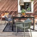 Table de repas jardin fixe en aluminium - noir (6 places)-GUILIA