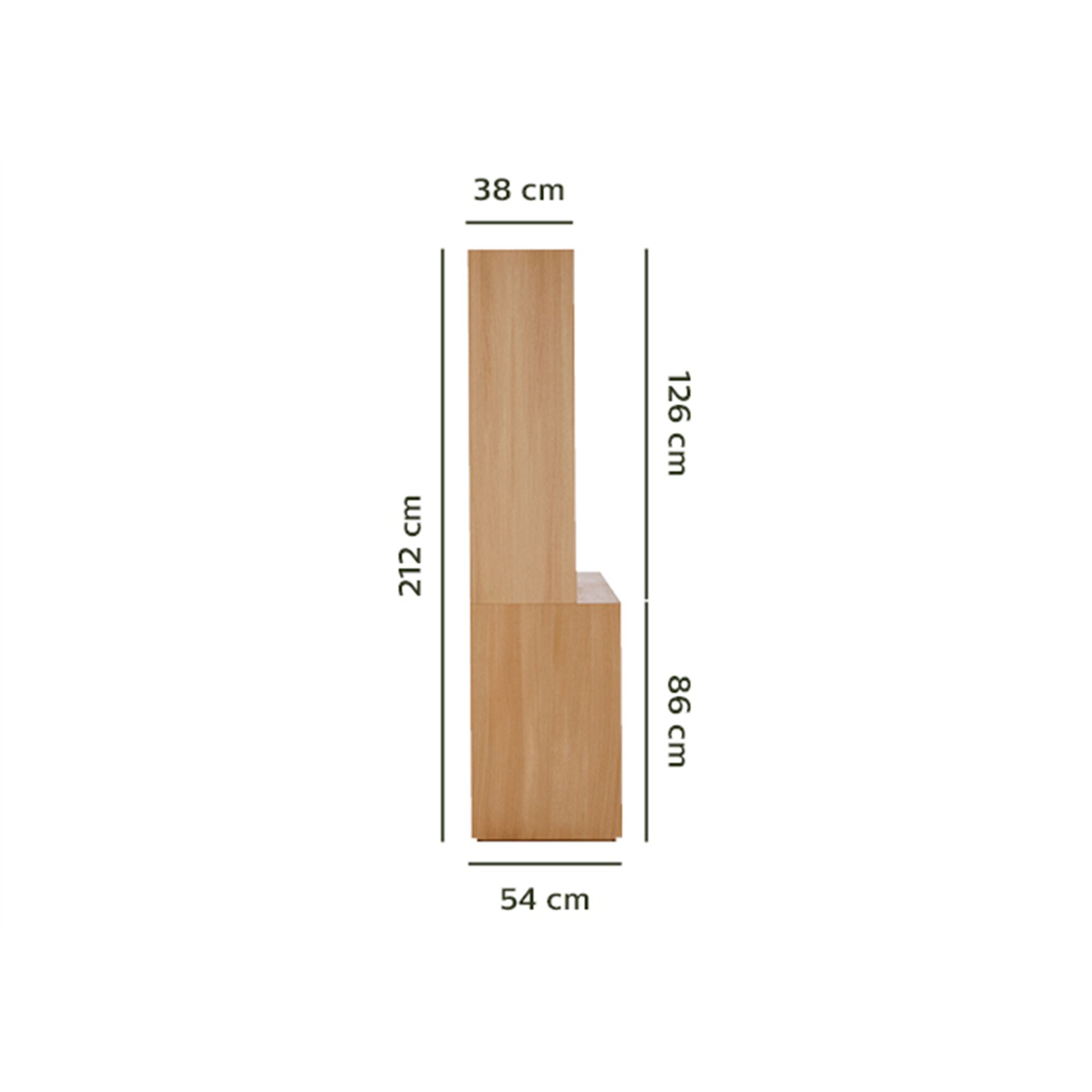 Vaisselier 4 portes en bois L212cm - bois clair-LUCCIANA