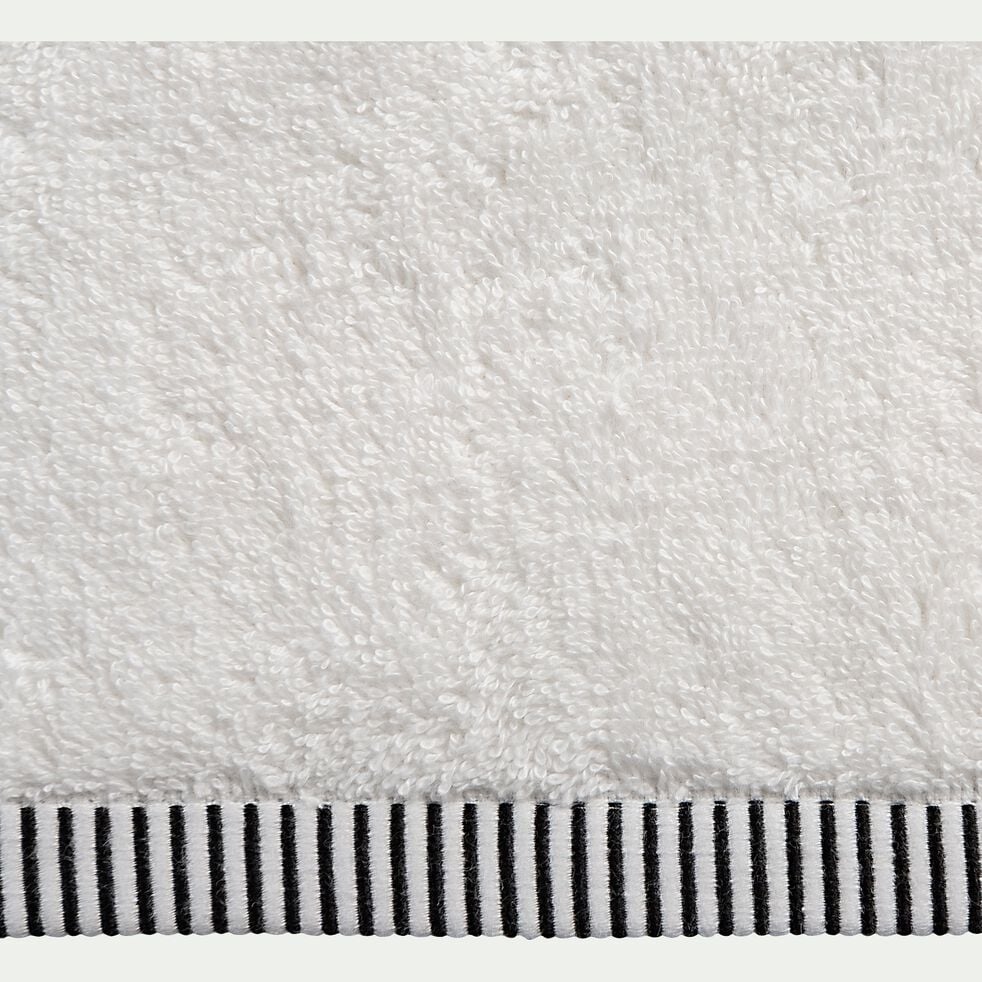 Drap de douche brodé en coton - blanc ventoux 70x140cm-ROMANE