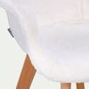 Chaise enfant en imitation fourrure et bois - blanc-TOMY