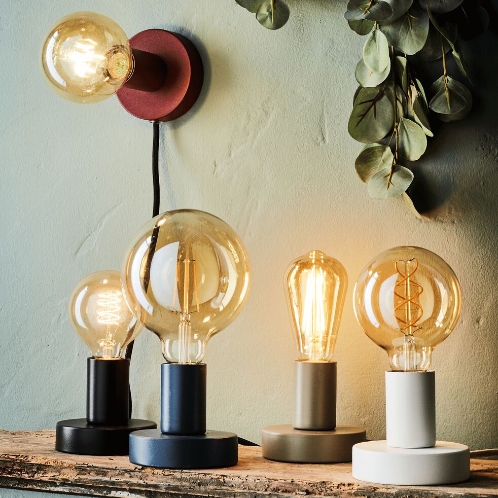 Lampe applique en m tal noir D10xH9cm ODERA applique Lampe applique en m tal noir D10xH9cm ODERA applique