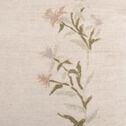 Coussin motif floral en lin lavé et coton 30x50cm - blanc écru-CENTAUREE