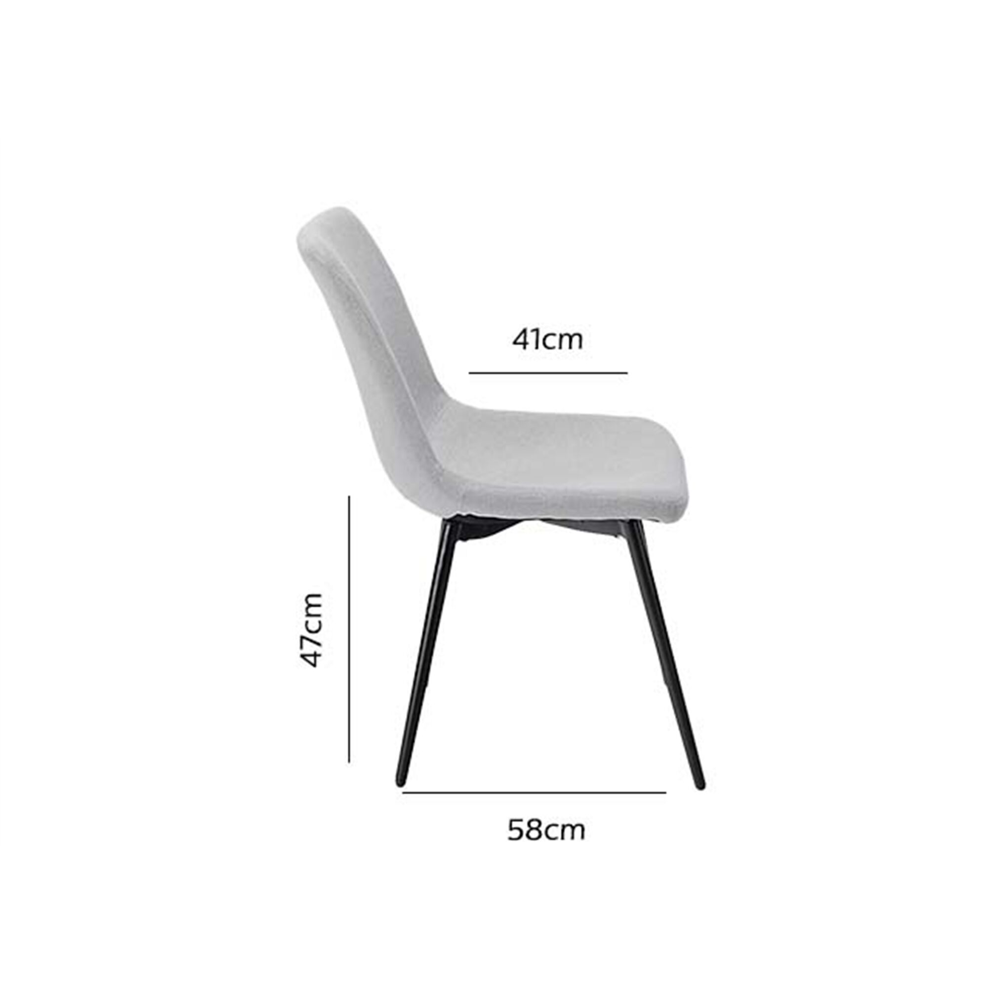 Chaise en tissu et en métal - gris borie-CALLAS