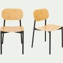Chaise en bois et métal - bois clair-ILIES