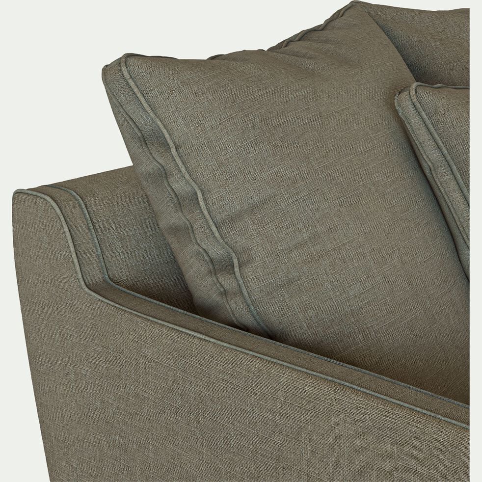 Canapé 4 places fixe tissu mixte - vert cedre-LENITA