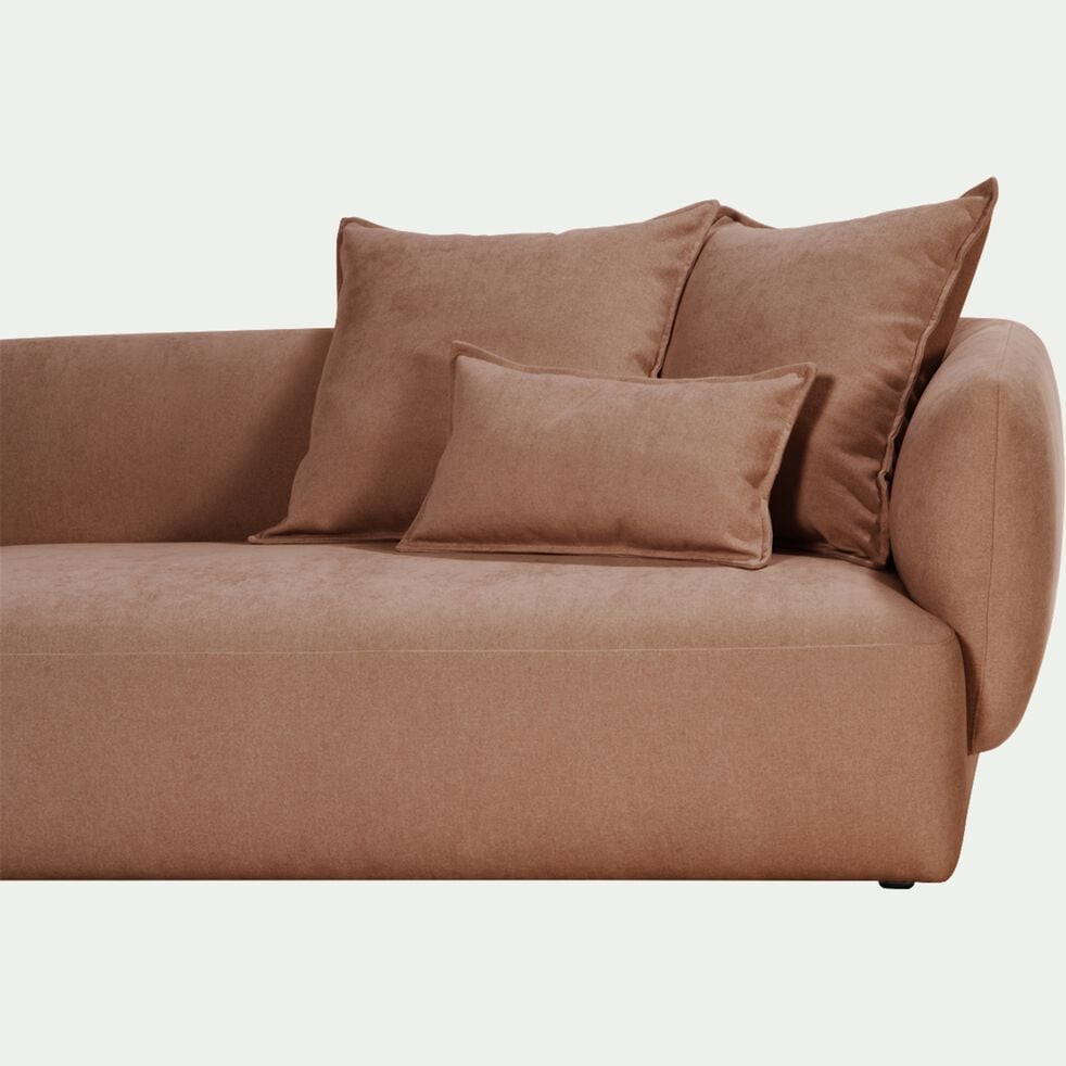 Canapé d'angle gauche fixe en tissu - brun rustrel-ALBA