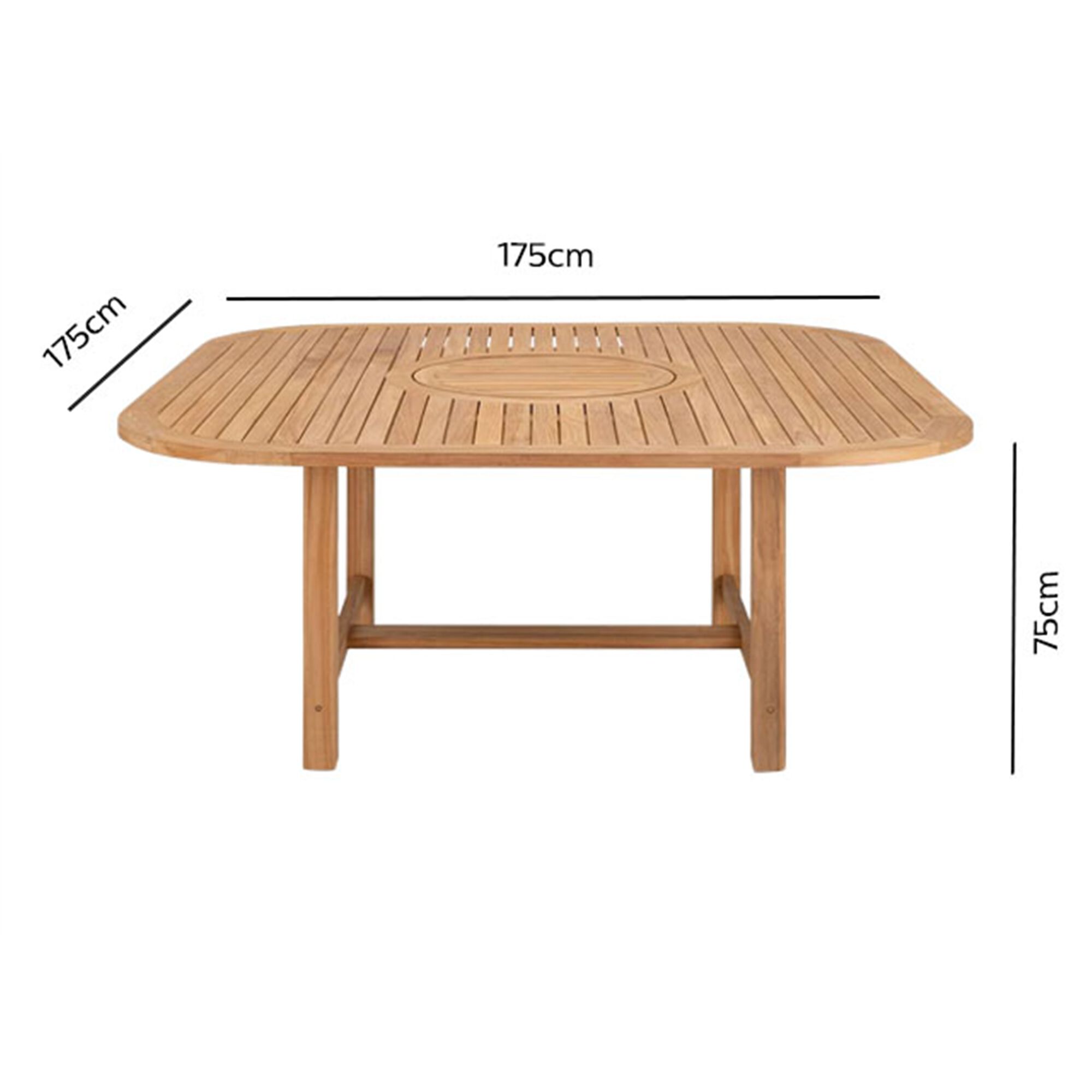 Table de jardin en teck - bois clair (8 places)-JANDI