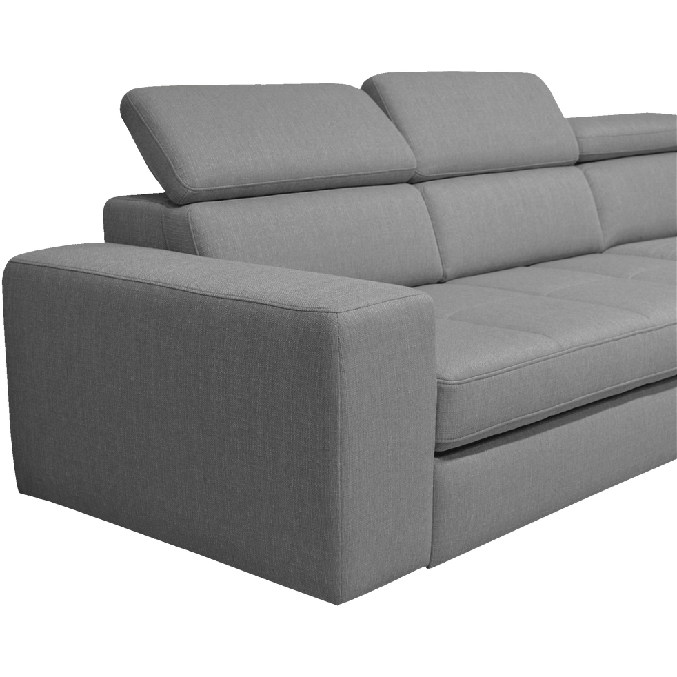 Tonin Canapé Dangle Droit Panoramique Convertible En Tissu Gris Clair
