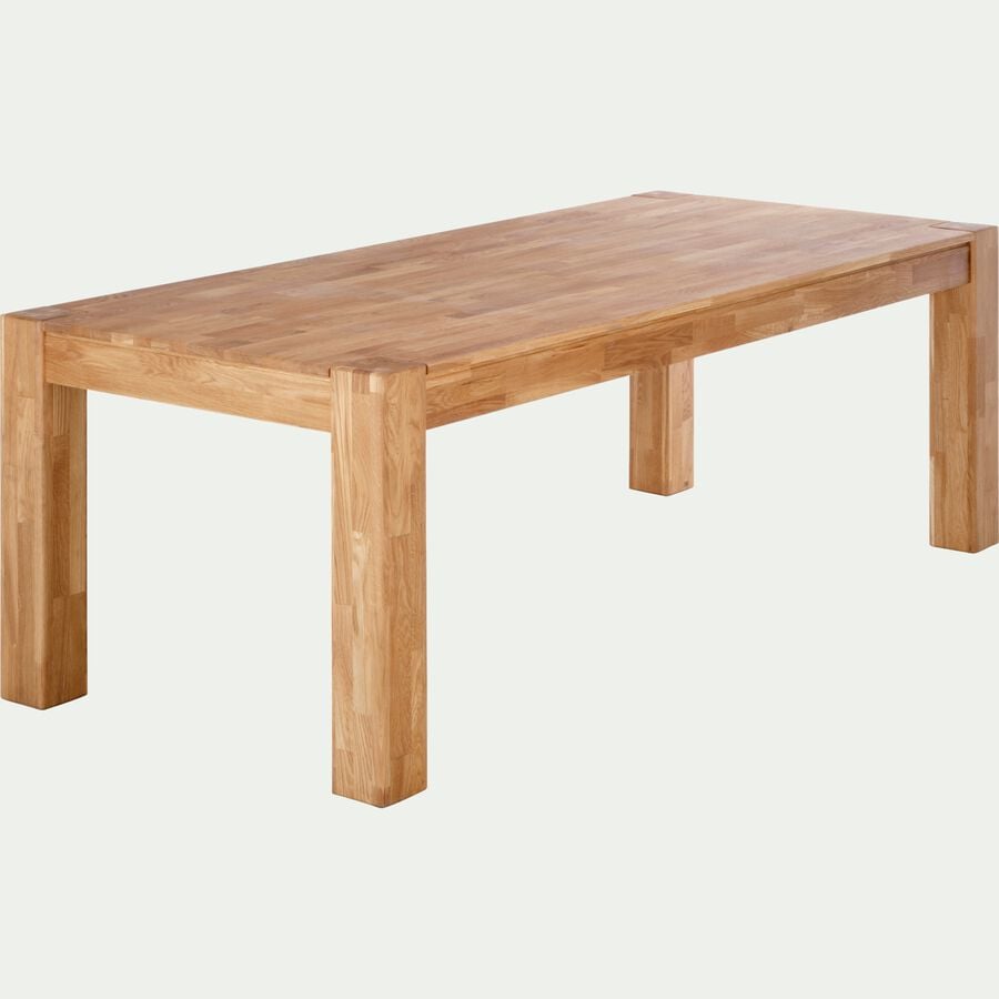 Table de repas rectangulaire en chêne huilé - bois clair (8 places)-ZELINA