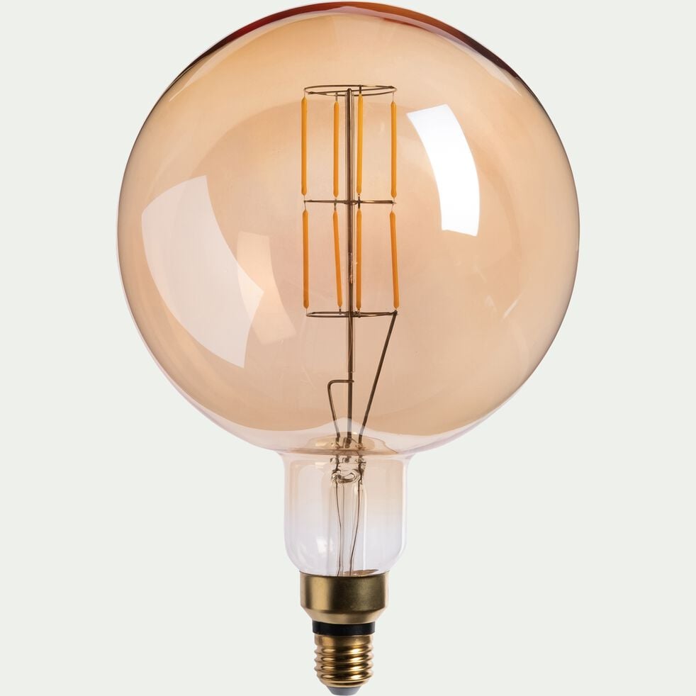 Ampoule LED géante ambre D20cm culot E27-GLOBE
