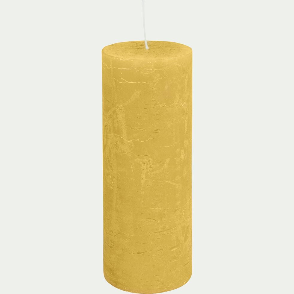 Bougie cylindrique - beige nèfle H19cm-BEJAIA