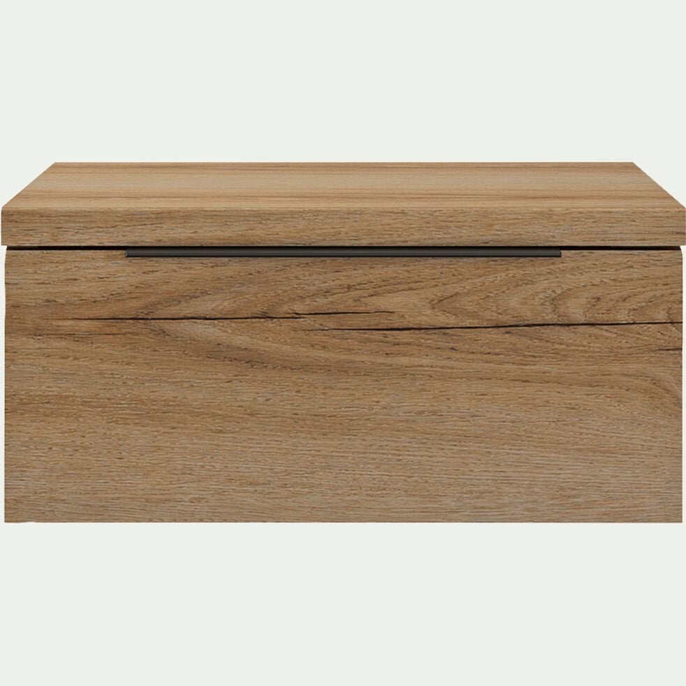 Table de chevet suspendue en bois 1 tiroir L40xl36xH19cm - bois clair-LUCIAN