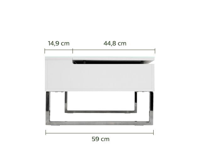 Table basse avec tablette relevable - blanc-NOVY
