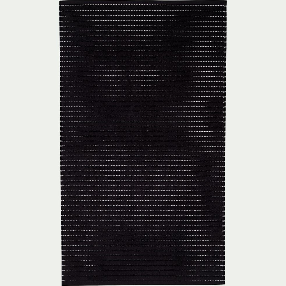 Tapis de bain en coton - noir 50x80cm-RHODES