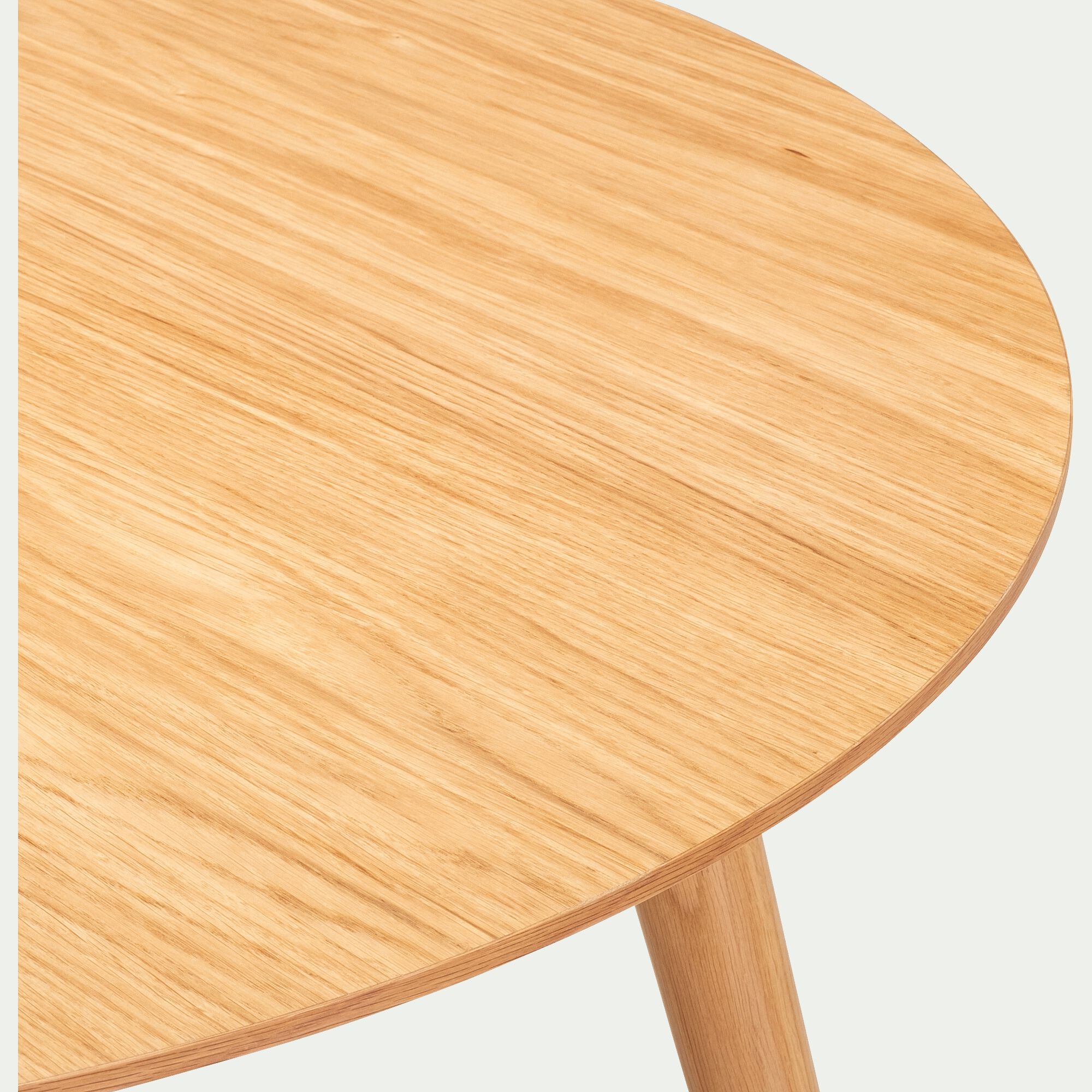 VEDENE - Table de repas ronde en bois de chêne - bois clair (4 places)