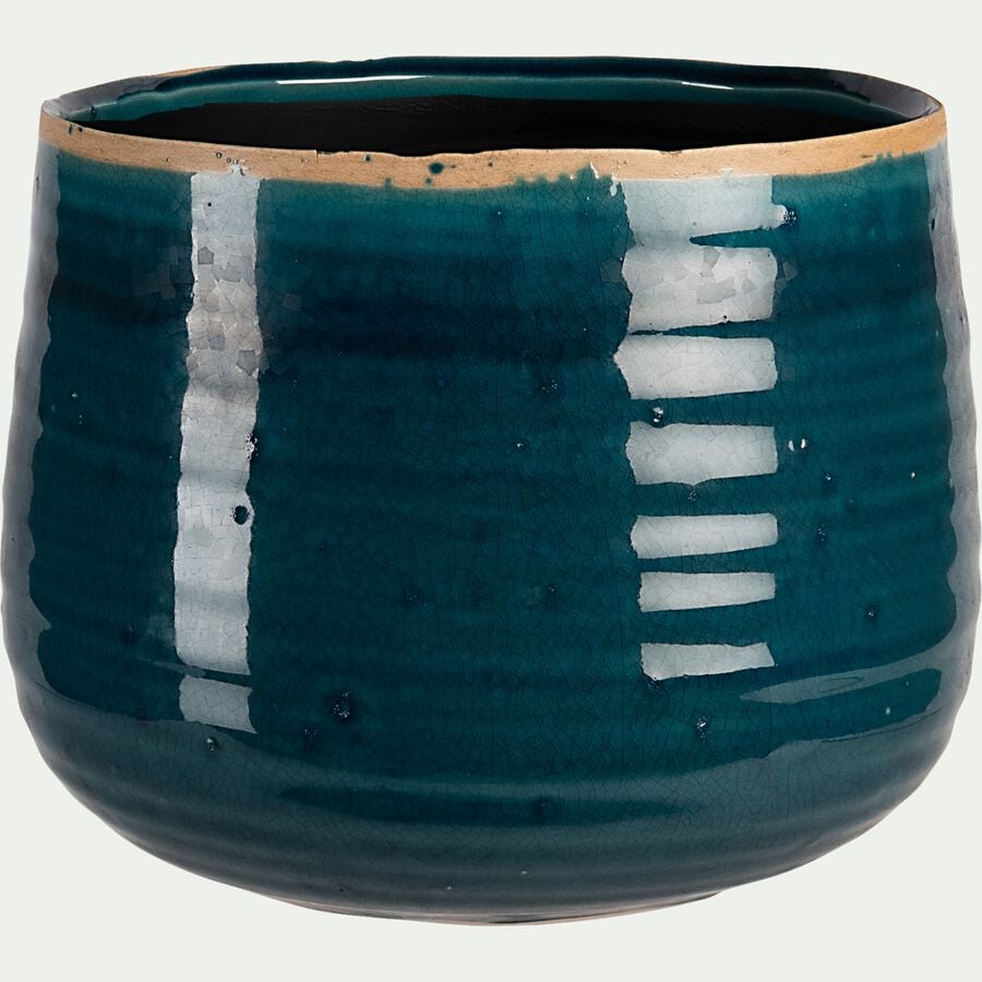 Pot en céramique - bleu turquoise D21xH17cm-PABRAM