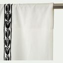Rideau passe-tringle en coton motif Kissos 140x250cm - blanc-KISSOS