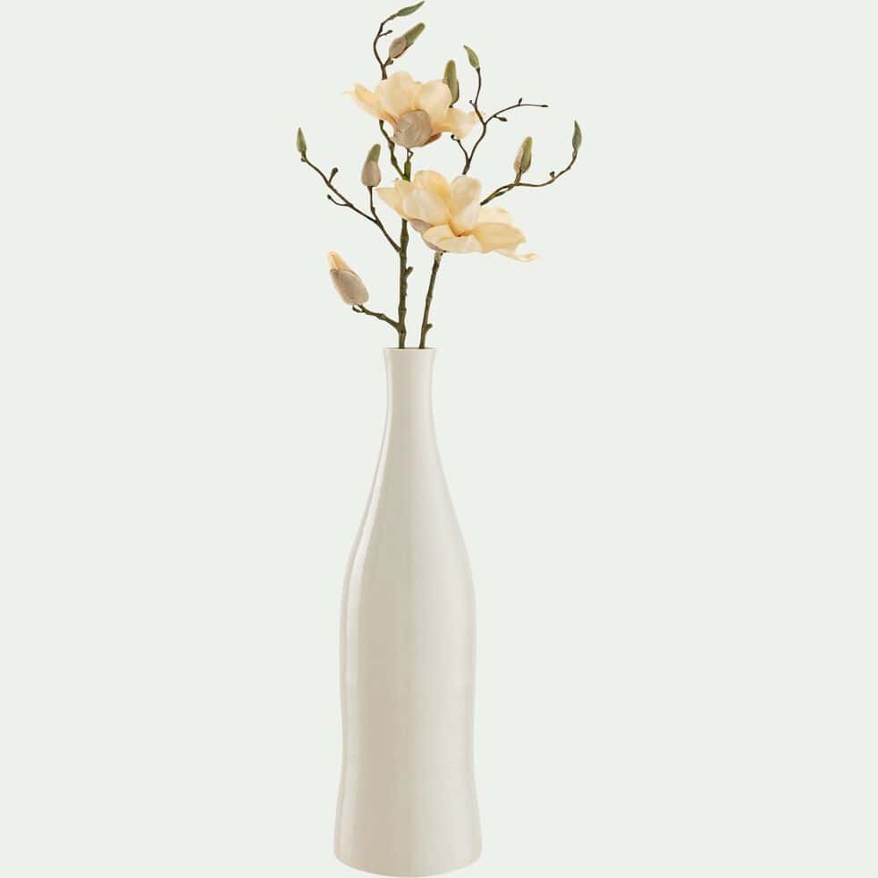 Vase bouteille en faïence H47,5cm - blanc-CHABERTON