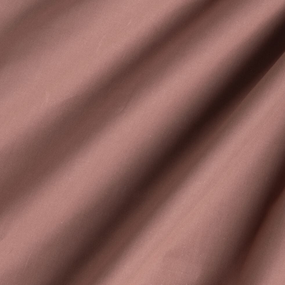Taie de traversin en percale de coton - brun rhassoul 43x190cm-FLORE