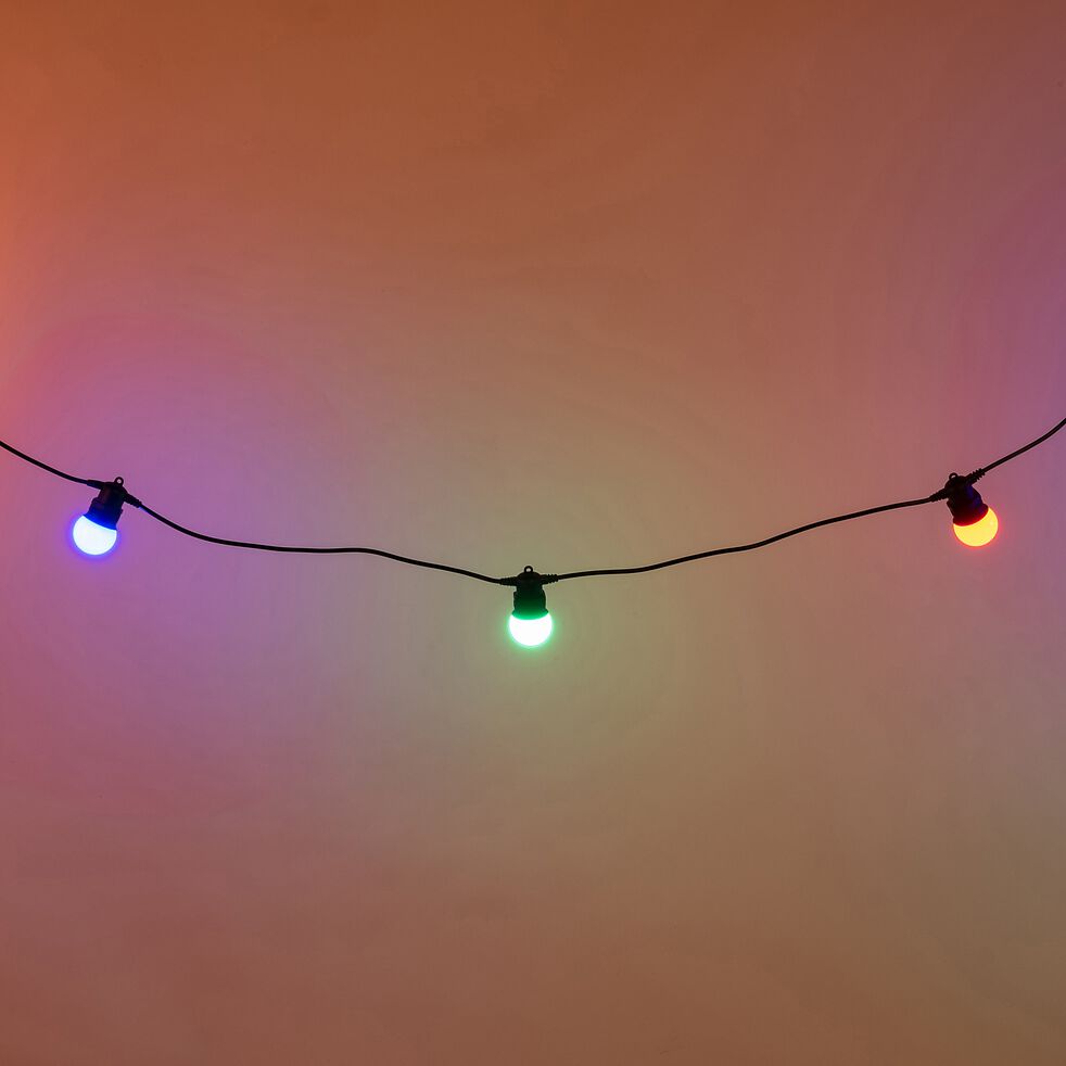 Guirlande solaire d'extérieur à 10 LED multicolore L4,5m-GUINGUETTE