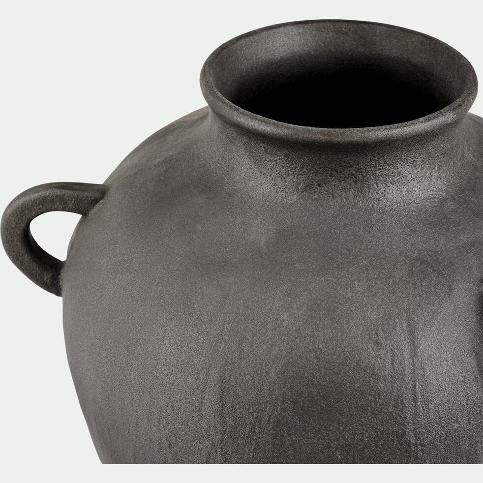 Vase amphore en faïence H27cm - noir-ZOUADA