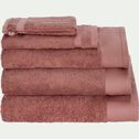 Lot de 2 serviettes invité en coton peigné - brun rhassoul 30x50cm-AZUR
