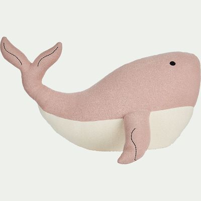 Peluche baleine en coton bio - rose L60cm-Sirena