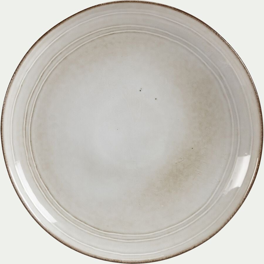 Assiette plate en grès réactif D27,5cm - blanc ventoux-MADA