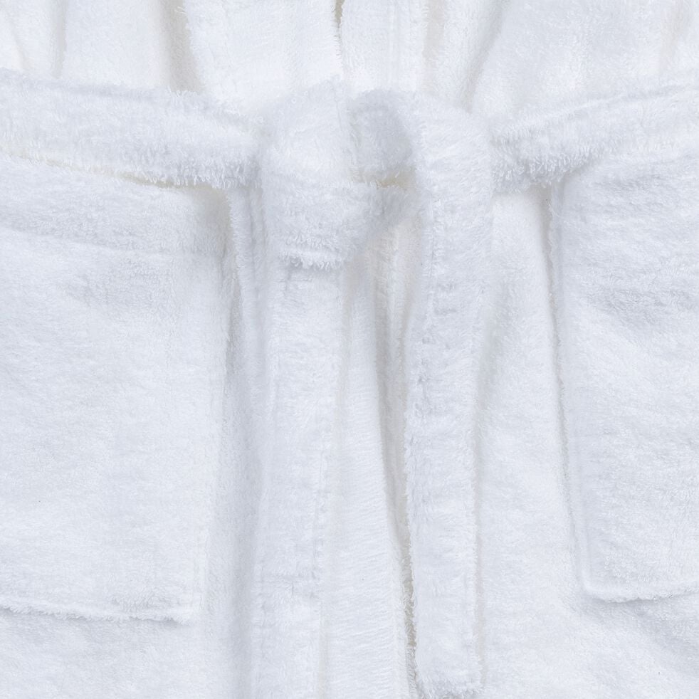 Peignoir en coton et polyester S/M - blanc optique-AZUR