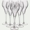 Coffret de 6 flûtes à champagne en cristallin 16cl - transparent-SYMETRIE
