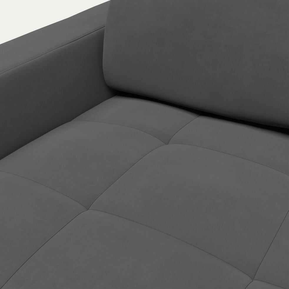 Canapé 3 places convertible en tissu microfibre avec accoudoirs 15cm - gris anthracite-MAURO