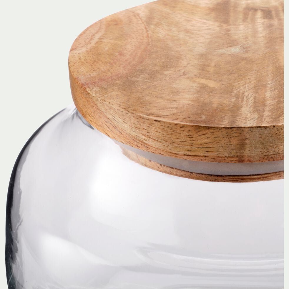 Bocal en verre avec couvercle en manguier 1,25L - transparent-BLOCA