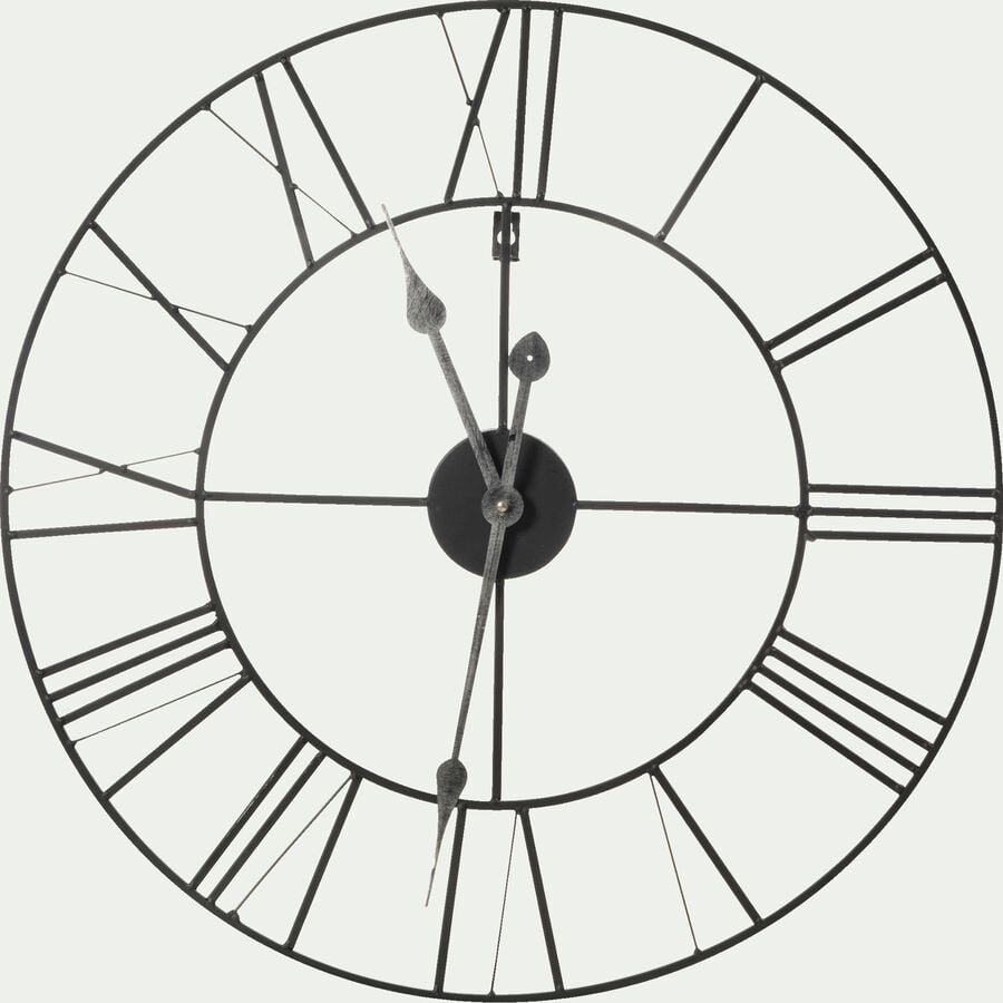 Horloge murale en métal D60cm - noir-MYRON