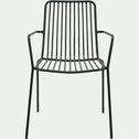 Chaise de jardin avec accoudoirs en acier - noir-CAVOLI
