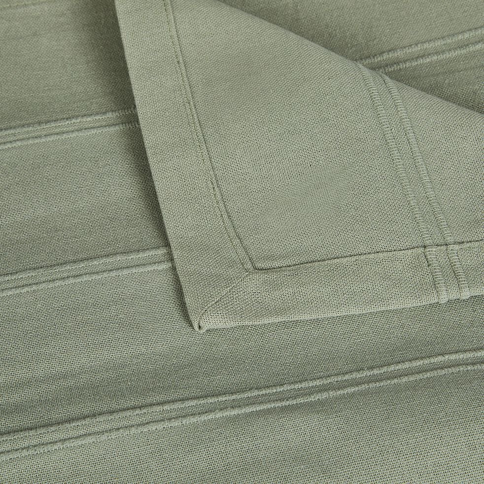 Couvre-lit tissé en coton 230x250cm - vert olivier-BELCODENE