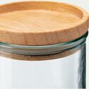 Bocal en verre recyclé avec couvercle en bois 35cl - transparent-AQUA
