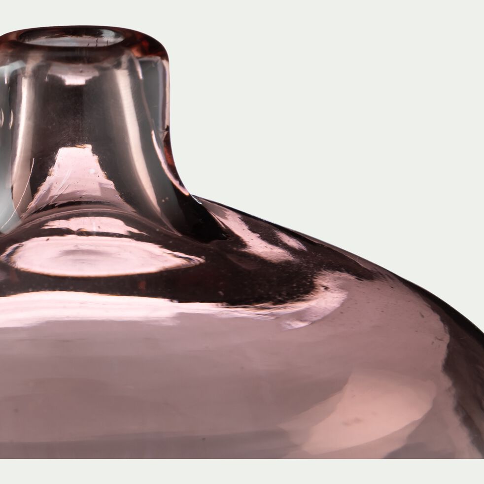 Soliflore rond en verre - rose D12,5xH9,5cm-PARMA