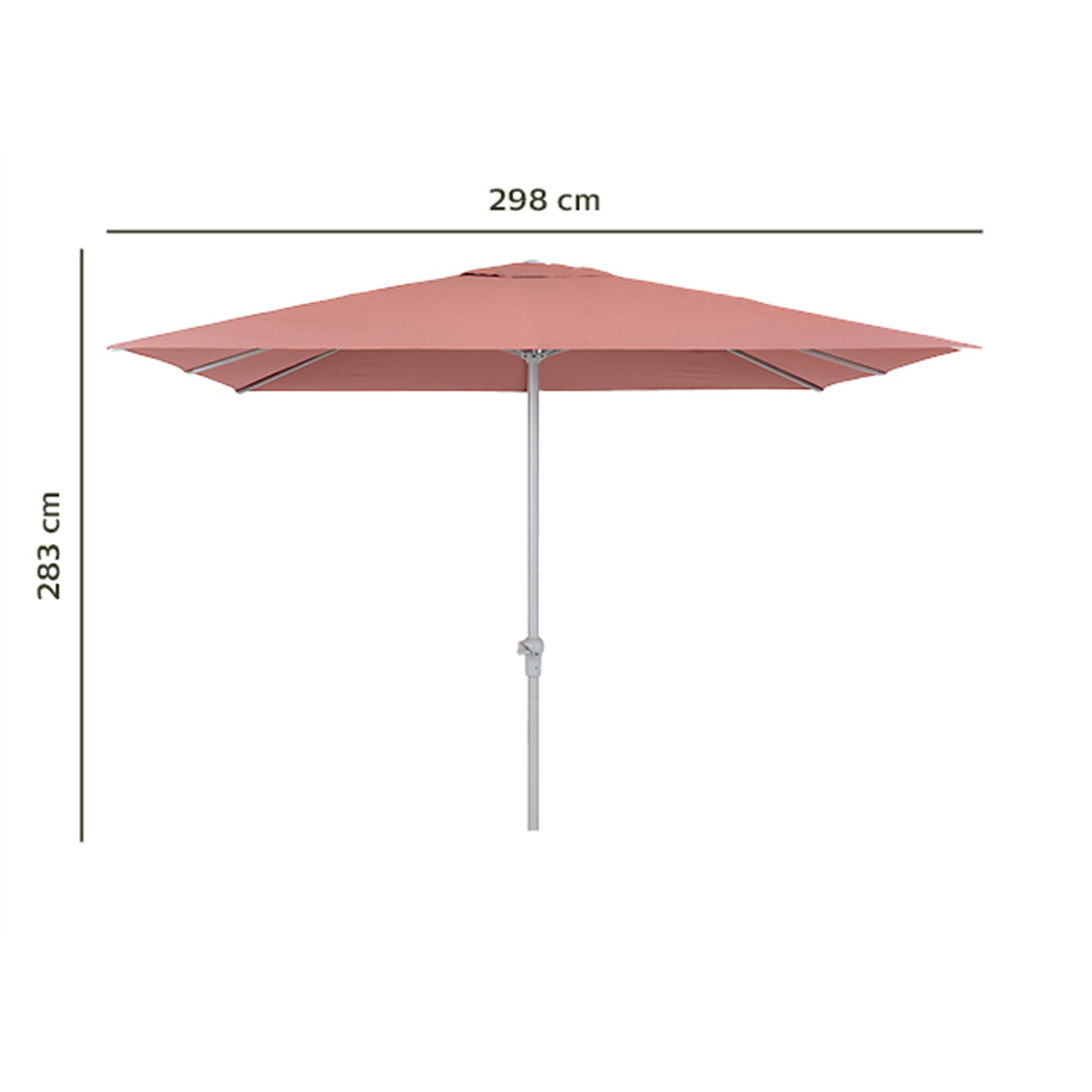 Parasol avec manivelle L3xl3m - rouge ricin-UMBERTA