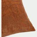 Coussin en velours dévoré - brun rustrel 45x45cm-CHI