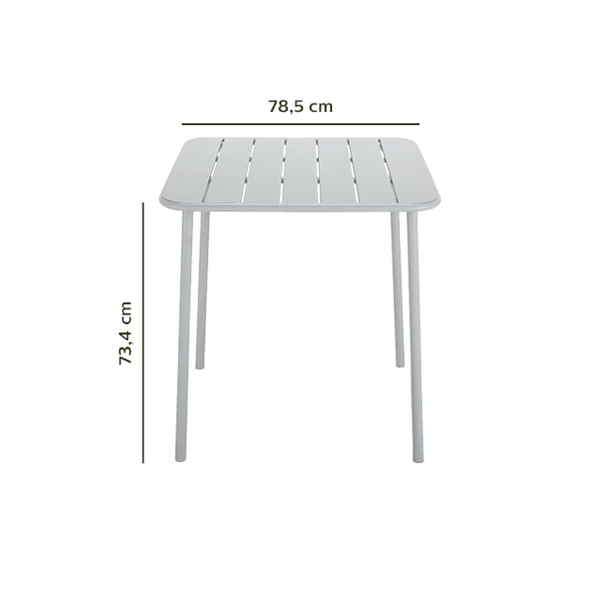 Table de jardin fixe en acier - gris vésuve (2 à 4 places)-SOURIS