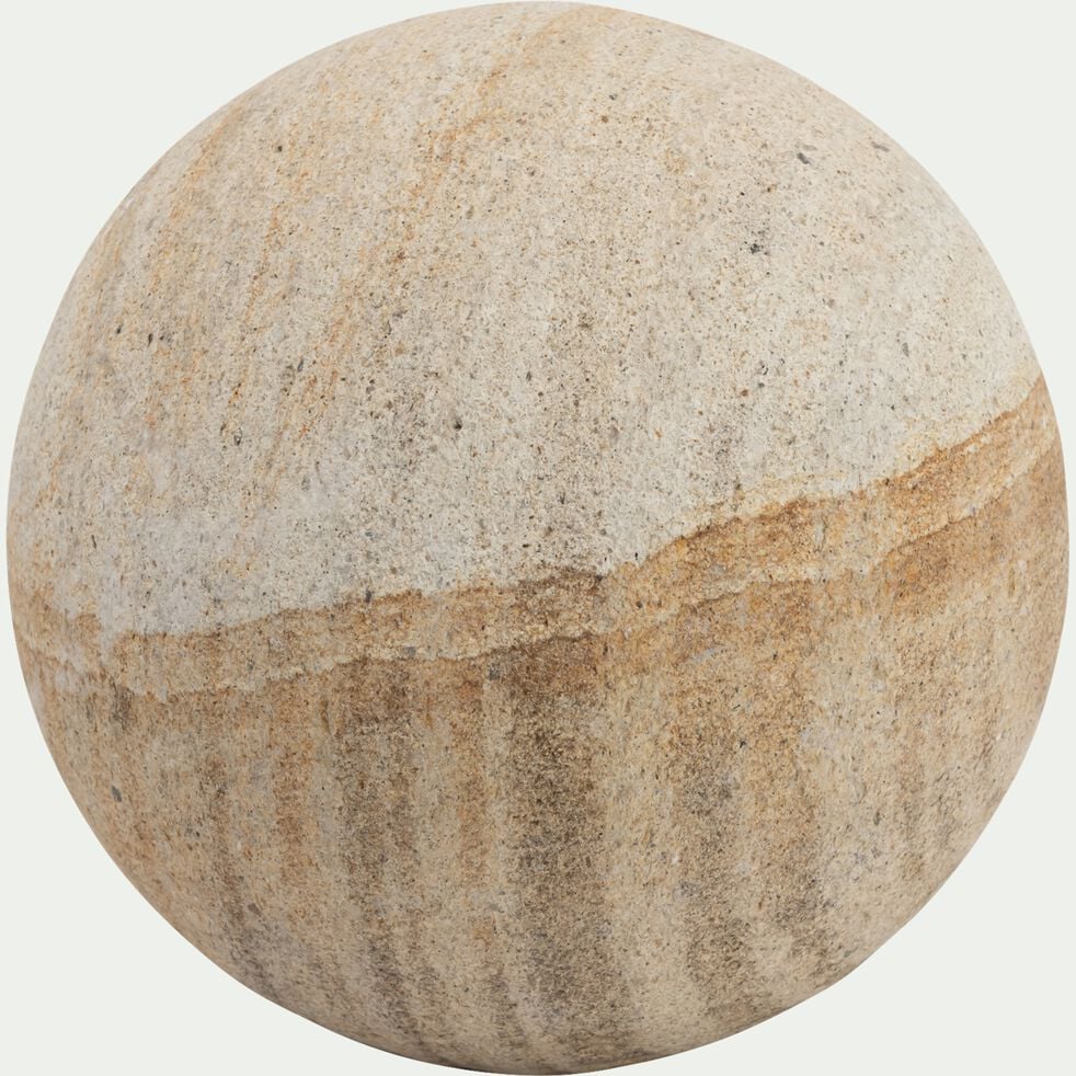 Boule déco en grès D15cm - beige-LIOUQUET