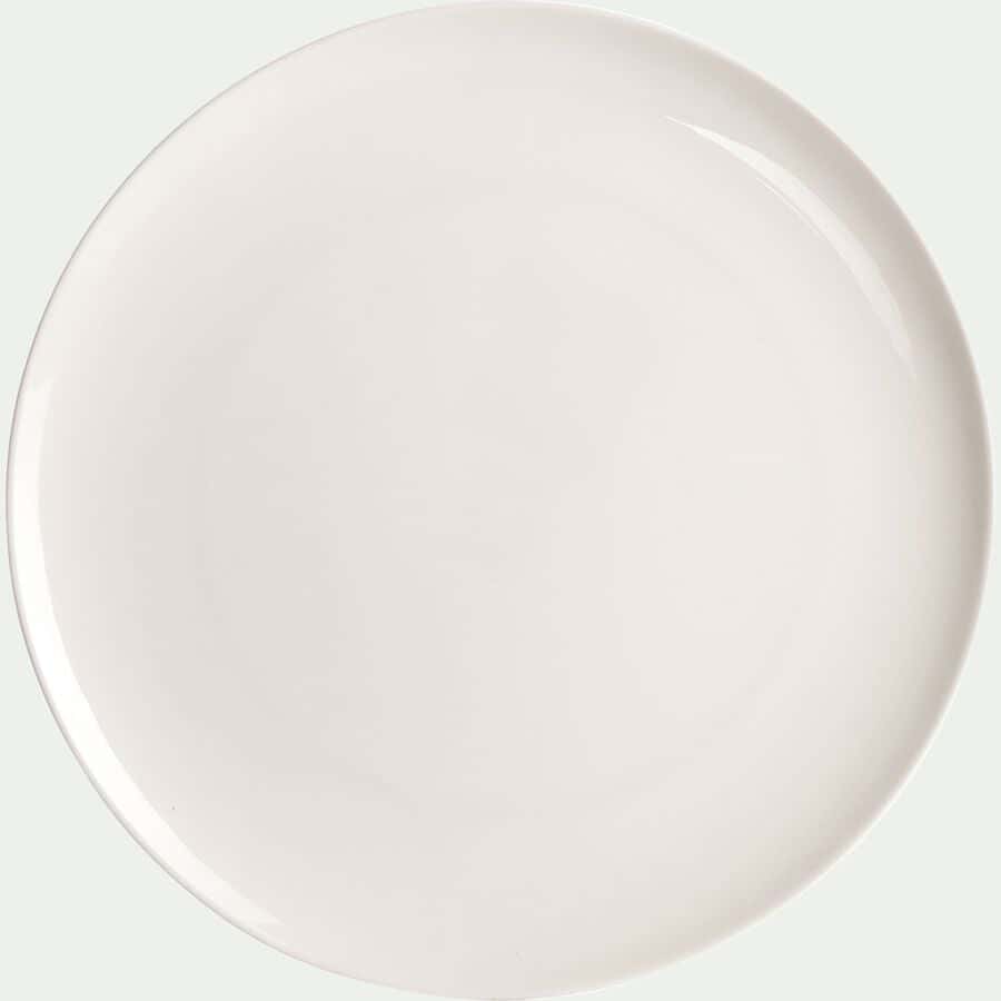 Assiette plate en porcelaine D25cm - blanc-SENANQUE