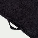 Drap de douche brodé en coton - noir 70x140cm-ROMANE