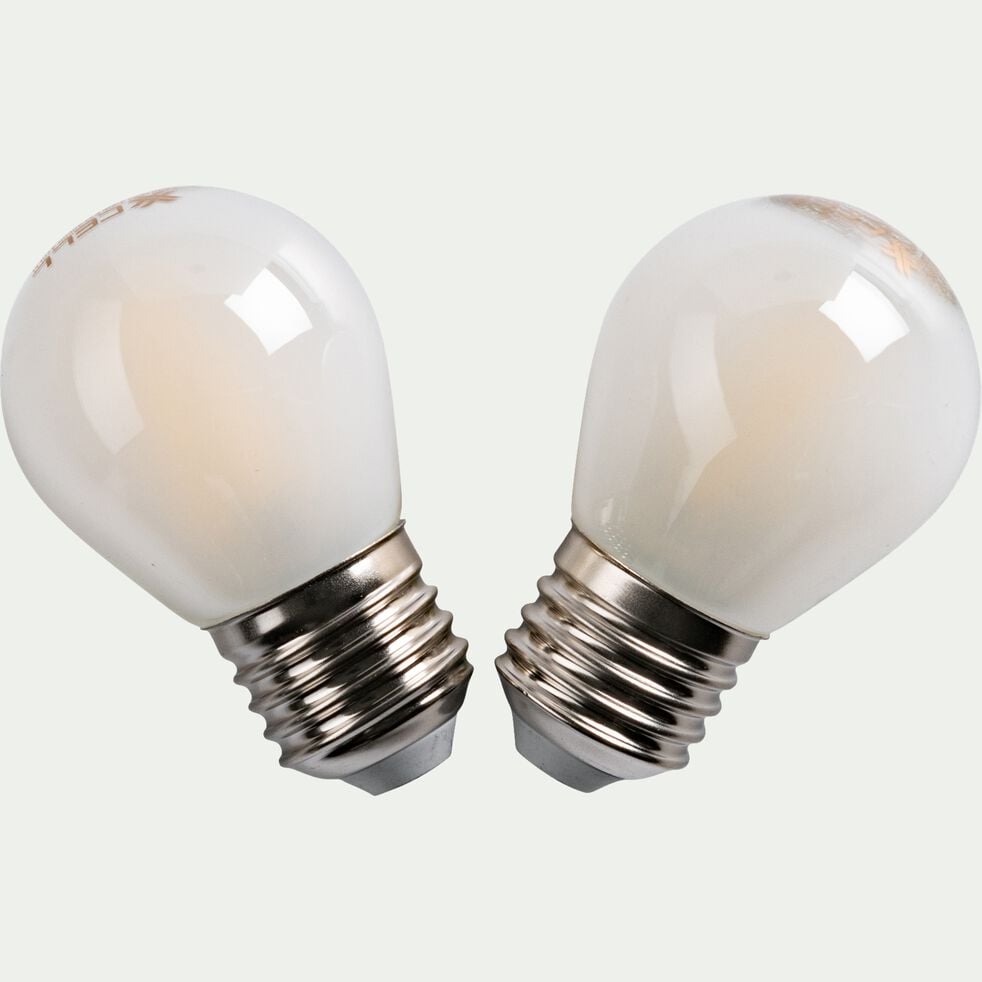 Lot de 2 ampoules LED E27 sphère lumière froide - blanc-SPHERE