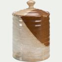 Pot en faïence tricolore D15cm - marron écorce-FLAMBO