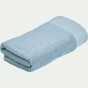 Serviette de toilette en coton peigné - bleu calaluna 50x100cm-AZUR