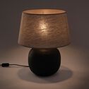 Pied de lampe électrifié en bois de manguier H30cm - noir-ALANO