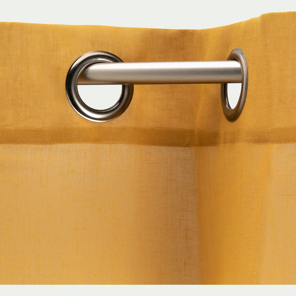 Voilage à œillets en polyester 135x250cm - jaune argan-DUNE