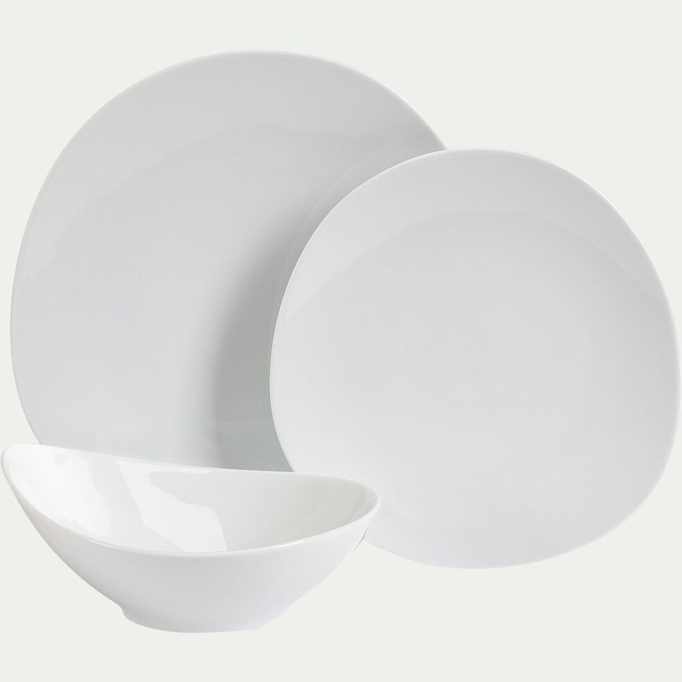 Assiette calotte en porcelaine D19cm - blanc-CAILLA