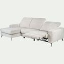 Canapé d'angle gauche relax en tissu doux - gris borie-SALVIA